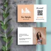 Peach Uw Logo QR code foto sociale media Visitekaartje