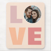 Peach Valentijnsdag Liefde Typografie Foto Muismat (Voorkant)