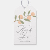 Peach Verjaardagsfeestje Favor Tags Cadeaulabel (Voorkant)