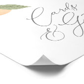 Peach Verjaardagsfeestje Kaarten en cadeaubordje Poster (Hoek)