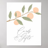 Peach Verjaardagsfeestje Kaarten en cadeaubordje Poster (Voorkant)