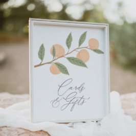 Peach Verjaardagsfeestje Kaarten en cadeaubordje Poster