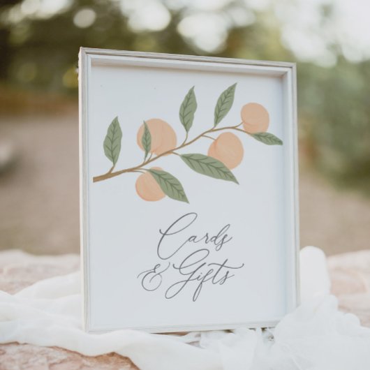 Peach Verjaardagsfeestje Kaarten en cadeaubordje Poster