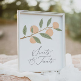 Peach Verjaardagsfeestje Sweets and Treats Teken Poster