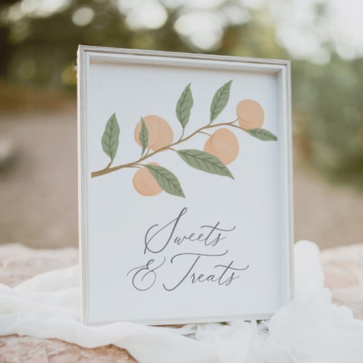 Peach Verjaardagsfeestje Sweets and Treats Teken Poster