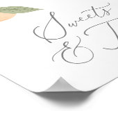 Peach Verjaardagsfeestje Sweets and Treats Teken Poster (Hoek)