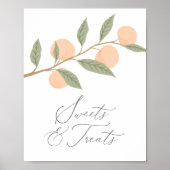 Peach Verjaardagsfeestje Sweets and Treats Teken Poster (Voorkant)