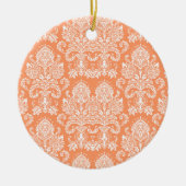 Peach Victoriaans Damask Keramisch Ornament (Voorkant)
