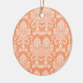 Peach Victoriaans Damask Keramisch Ornament (Links)