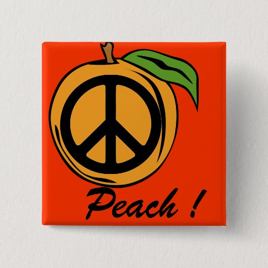 Peach! Vierkante Button 5,1 Cm (Voorkant)