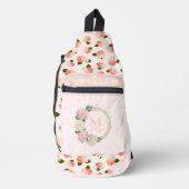 Peach Vintage Garden Blossoms Sling Bag (Voorkant)