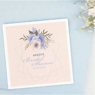 Peach Violet Pastel Geometric Rozen Vrijgezellenfe Servet