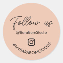 Peach Volg ons op Instagram Package Sticker