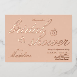 Peach Vrijgezellenfeest Heart Primaire Folie Uitno Folie Uitnodiging