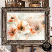 Peach Watercolor Peonies Decoupage Gift Tissuepapier