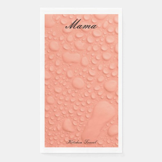 Peach Waterdrop keukenhanddoek Servet (Voorkant)