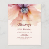 Peach watergekleurde bloemen budget verjaardag (Voorkant)