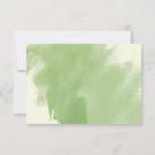 Peach waterverf bloemen sage floral bruiloft RSVP (Achterkant)