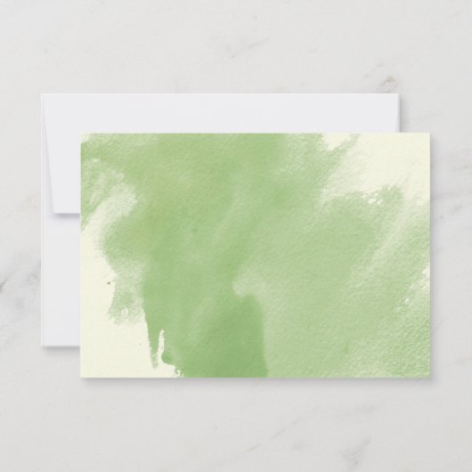 Peach waterverf bloemen sage floral bruiloft RSVP (Achterkant)