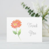 Peach Waterverf Daisy Bedankkaart (Staand voorkant)