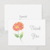 Peach Waterverf Daisy Bedankkaart (Voorkant / Achterkant)