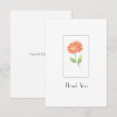 Peach Waterverf Daisy Bedankkaart (Voorkant / Achterkant)