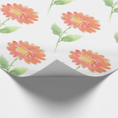 Peach Waterverf Daisy Cadeaupapier (Hoek)