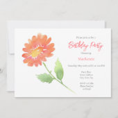 Peach Waterverf Daisy Kaart (Voorkant)