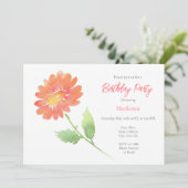 Peach Waterverf Daisy Kaart (Staand voorkant)