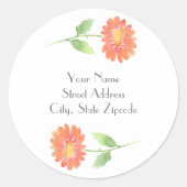 Peach Waterverf Daisy Labels (Voorkant)