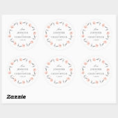 Peach Waterverf Dandelion Wedding Custom Favor Ronde Sticker (Vel)