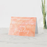 Peach Waterverf Daughter in Law Verjaardag Kaart<br><div class="desc">en attent wenskaart voor Daughter in Law's Birthday met perzik waterverf en met de hand geletterde stijl tekst.</div>