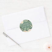 Peach waterverf floral 30th verjaardagsfeest ronde sticker (Envelop)
