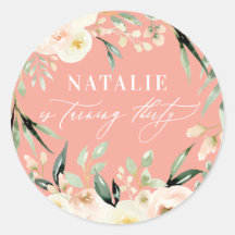 Peach waterverf floral 30th verjaardagsfeest