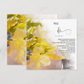 *~* Peach Waterverf Floral AR15 QR RSVP WEDDING I Kaart (Voorkant / Achterkant)