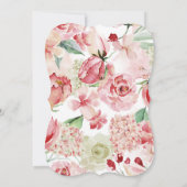 Peach Waterverf Floral Couples Wedding Shower Kaart (Achterkant)