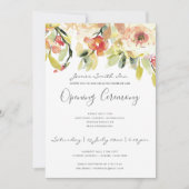 PEACH WATERVERF FLORAL GRAND OPENING CEREMONY KAART (Voorkant)