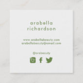 Peach Waterverf Floral | Icons voor sociale media Vierkante Visitekaartje (Achterkant)