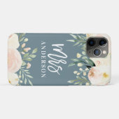 Peach waterverf floral Mrs bruiloft gift Case-Mate iPhone Case (Achterkant (horizontaal))