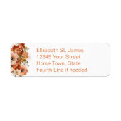 Peach Waterverf Floral retour adres Etiket (Voorkant)