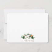 Peach Waterverf Floral Specialized Stationery Notitiekaartje (Voorkant)