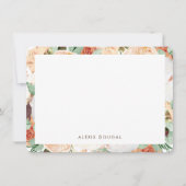 Peach Waterverf Floral Specialized Stationery Notitiekaartje (Voorkant)