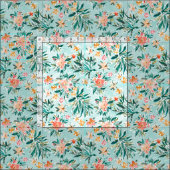 Peach Waterverf Floral Stof (Delen)