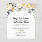 Peach Waterverf Floral Weddenschap (Voorkant)