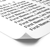 Peach Waterverf Floral Wedding Seating Chart Poster (Hoek)