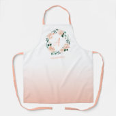 Peach waterverf floral wreatcustom monogram schort (Voorkant)