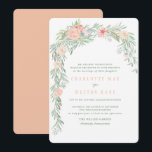 Peach Waterverf Flower Wedding Invitation Kaart<br><div class="desc">Prachtige,  ongebreidelde huwelijksuitnodigingen met een verbluffende,  waterverf grens. De lieflijke typografie gecombineerd met sage en perzikstekst maakt dit ontwerp echt uit.</div>