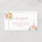 Peach Waterverf Flowers Visitekaartje (Achterkant)