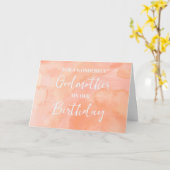 Peach Waterverf Godmother Verjaardag Kaart (Gele Bloem)