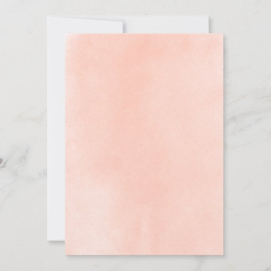 Peach waterverf goudgeometrische lijst bruiloft kaart (Achterkant)